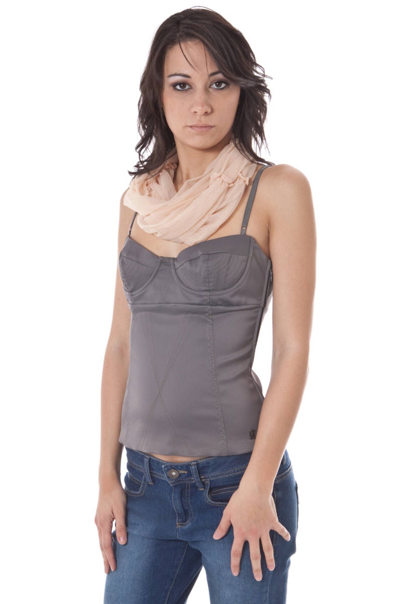 "JOHN GALLIANO TOP DONNA GRIGIO"