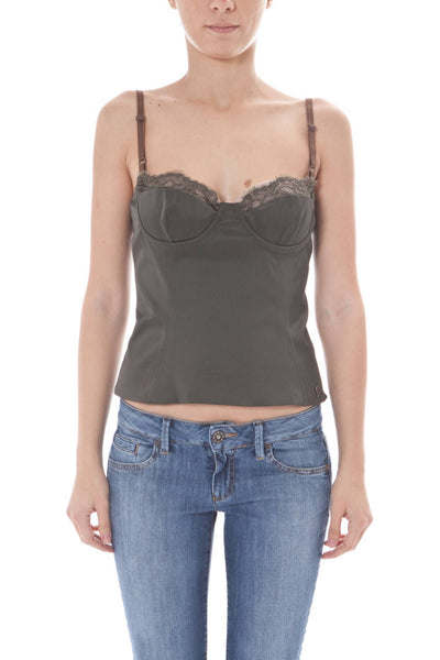 "JOHN GALLIANO TOP DONNA VERDE"