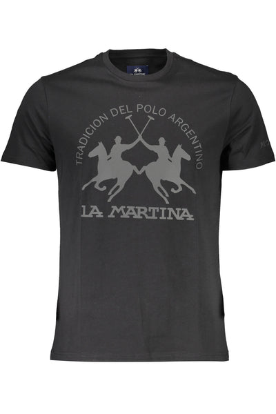 "LA MARTINA T-SHIRT MANICHE CORTE UOMO NERO"