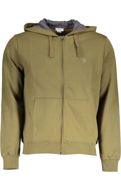"U.S. POLO FELPA CON ZIP UOMO VERDE"